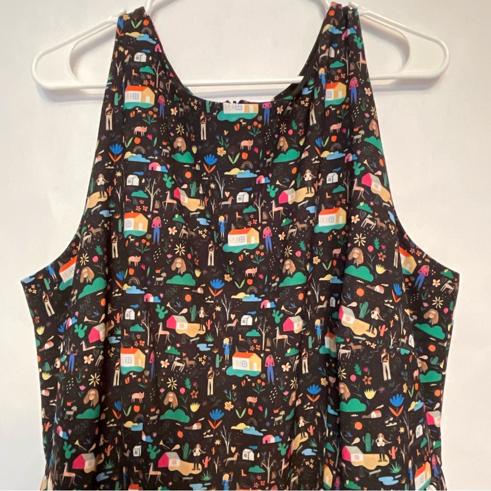 Sleeveless Rachel Antonoff Dress - Fun Neighborhood Print! See photos!  Size 16W